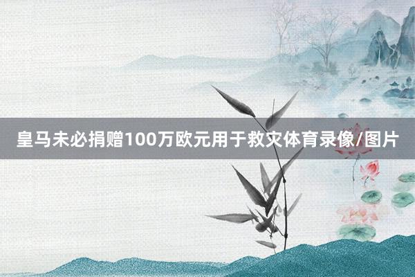 皇马未必捐赠100万欧元用于救灾体育录像/图片