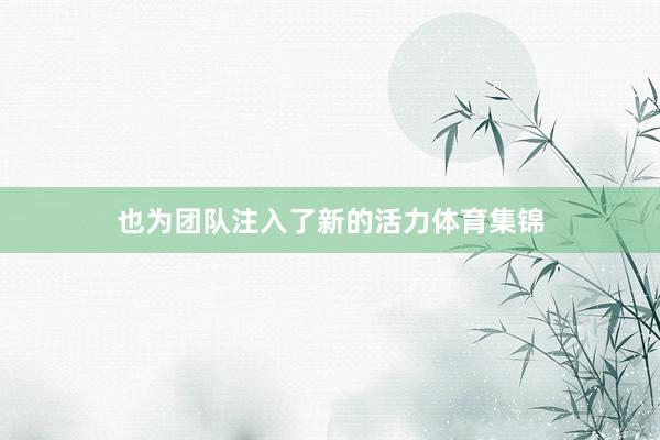 也为团队注入了新的活力体育集锦